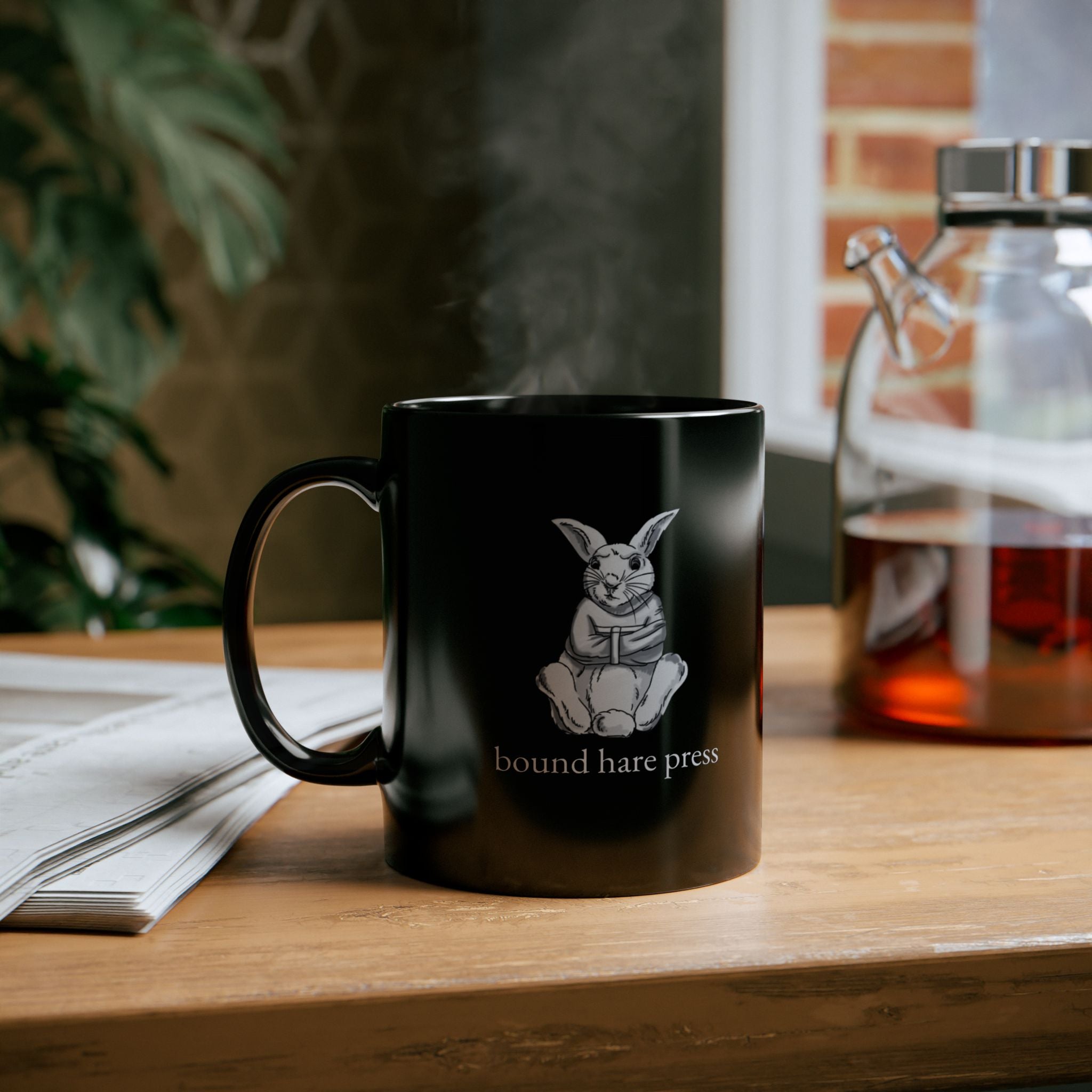 Bound Hare Press Black Mug