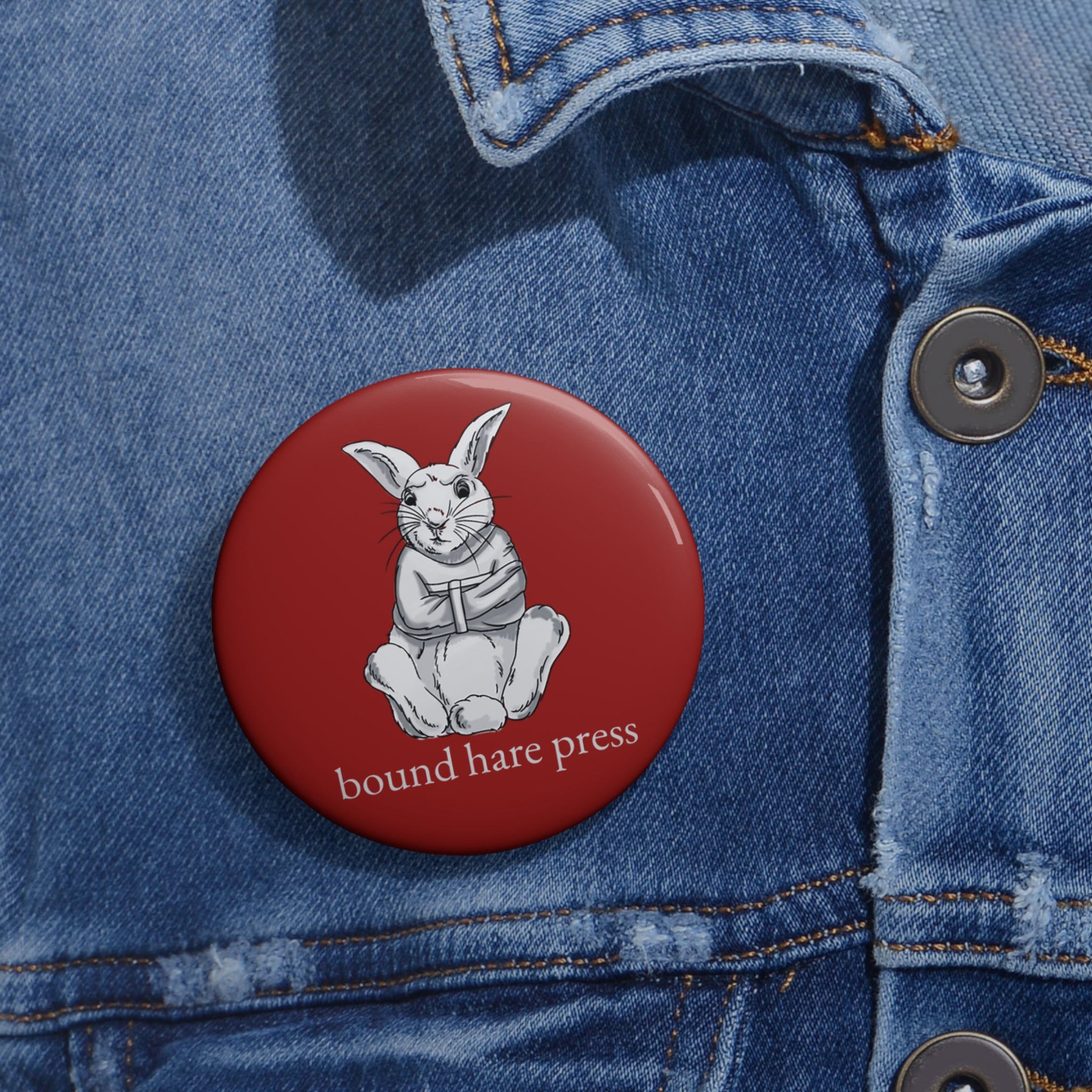 Bound Hare Press Pin - Red
