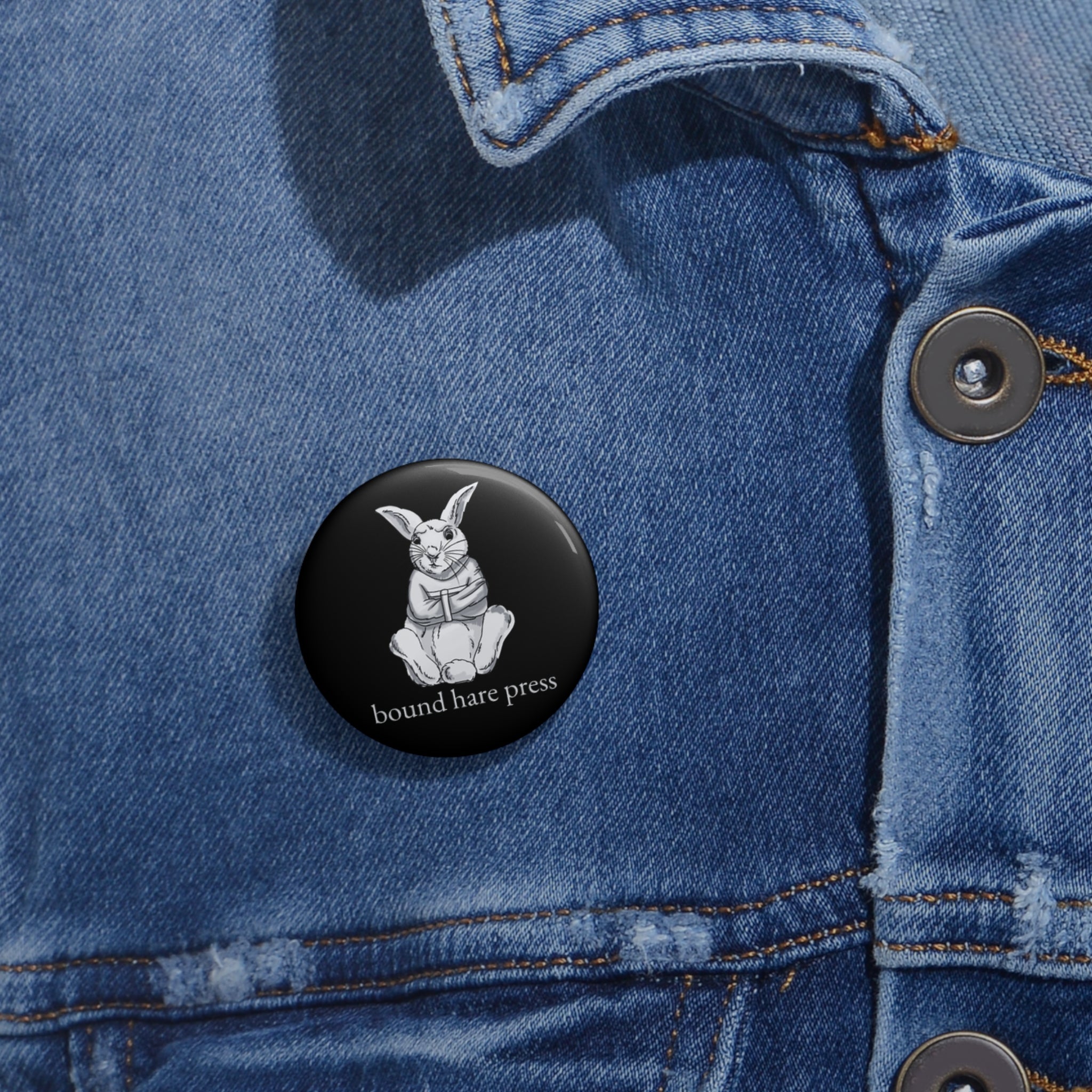 Bound Hare Press Pin - Black