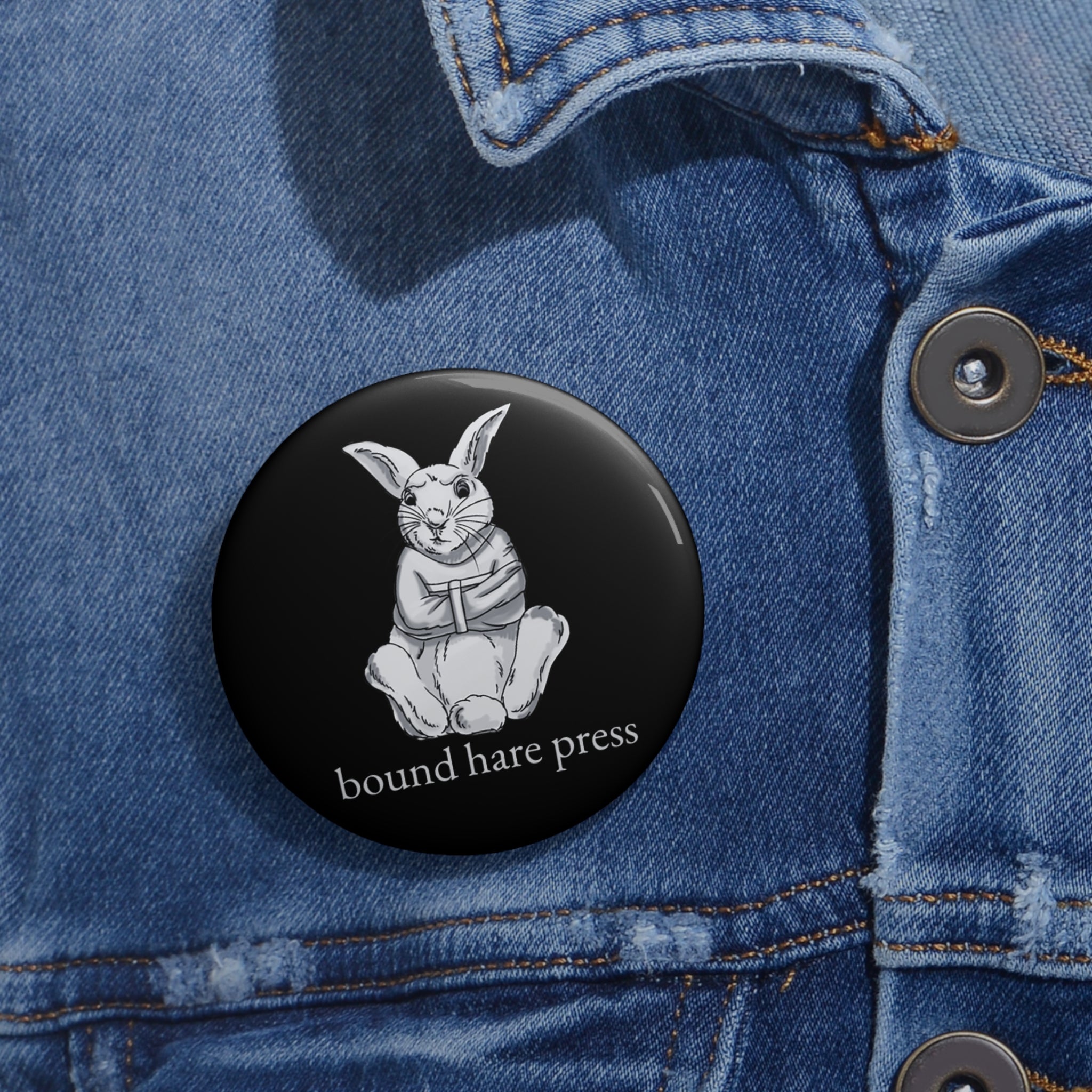 Bound Hare Press Pin - Black