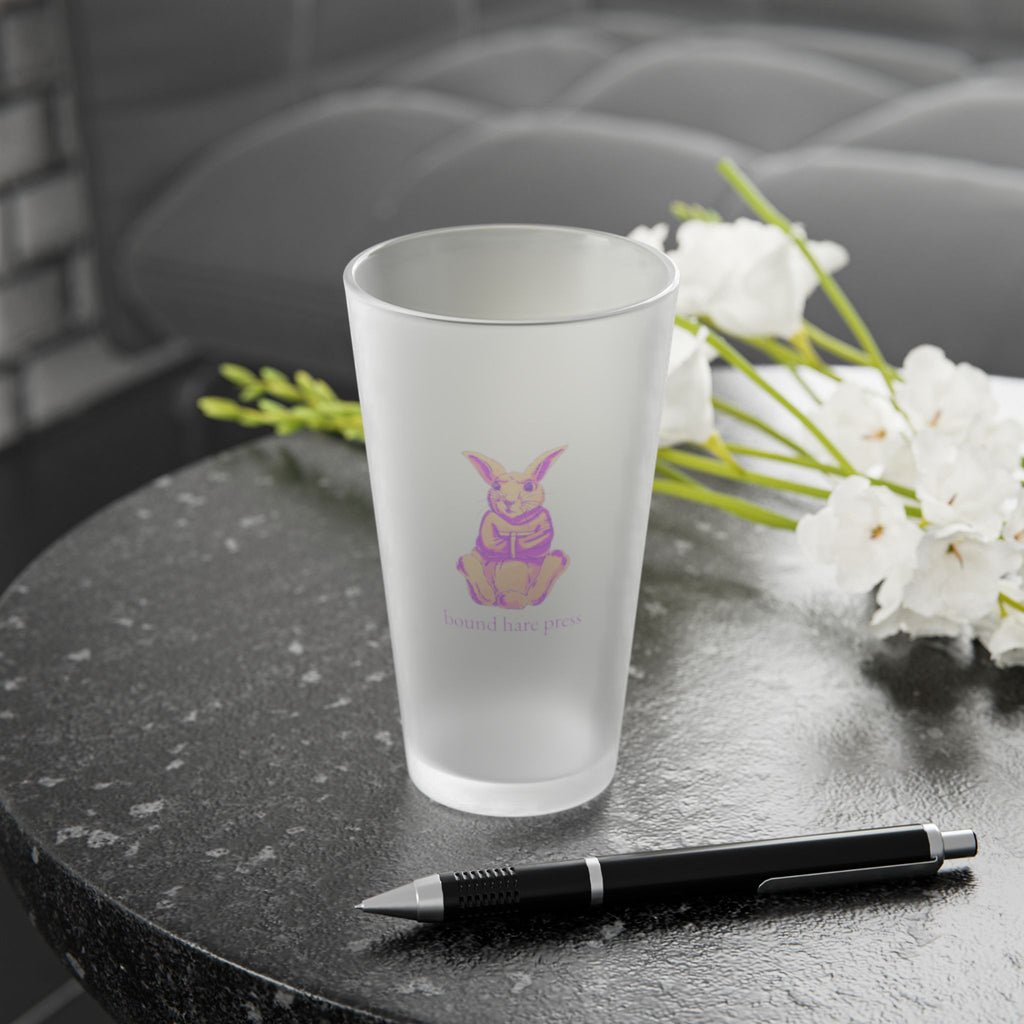 Bound Hare Press Frosted Pint Glass