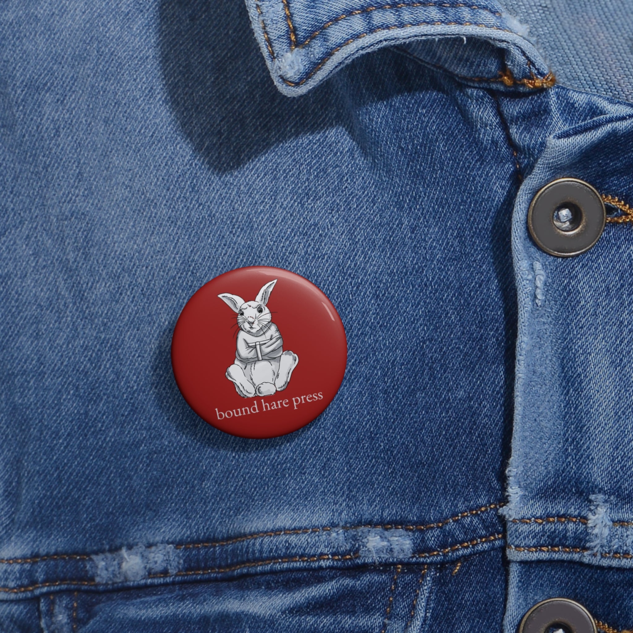 Bound Hare Press Pin - Red